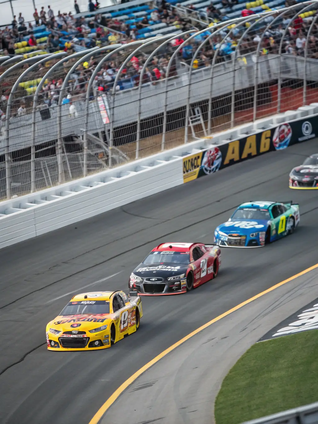 A group of race cars lined up at the starting grid of a Circuit 19 racing event, with spectators in the background and the Circuit 19 logo prominently displayed.